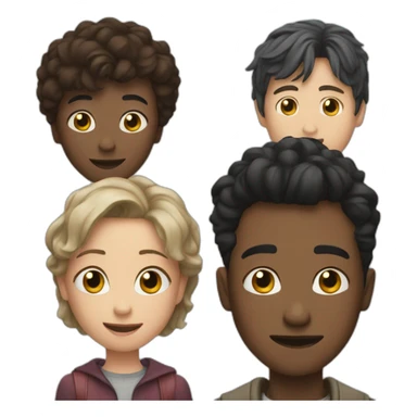 drama with Agathe, Tung, Harry, and Clement sticker