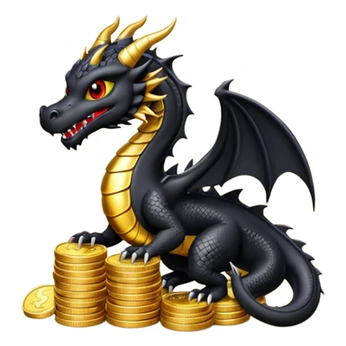 strack coins black dragon sticker