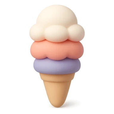 ice cream cone, mochi illustration style sticker