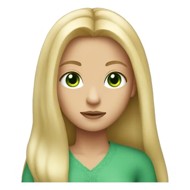 girl with green eyes and long blonde hair sticker