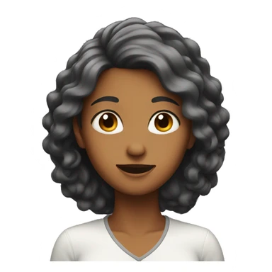 women looking up at her hair sticker