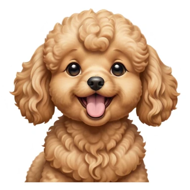 Cinematic Cute Yawning Apricot Poodle Portrait Emoji, Head tilted slightly with a dramatic, wide-open yawn, displaying a soft, curly apricot Fur with delicate texture, floppy ears slightly drooping, round warm eyes barely open in drowsy contentment, Simplified yet irresistibly adorable features, highly detailed, glowing with a soft, cozy glow, high shine, relaxed yet expressive, stylized with a touch of whimsy, bright and endearing, soft glowing outline, capturing the essence of a sleepy yet affectionate companion, so drowsy it feels like it could stretch right out of the screen and curl up for a nap! sticker