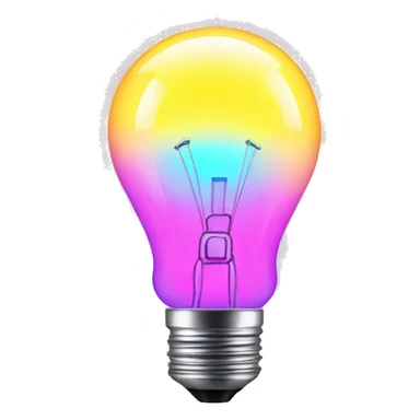 neon illuminated lightbulb sticker