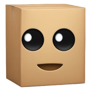 Box with black mini oval shiny eyes  sticker