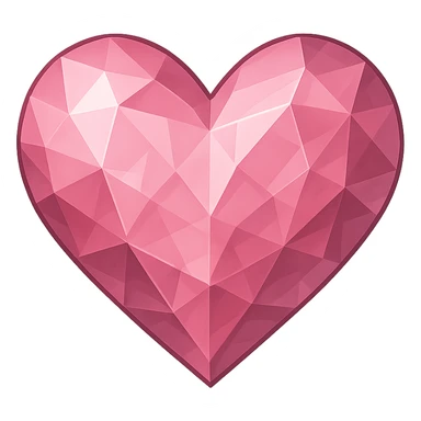 heart with a pink crystal effect, clean digital illustration, no background sticker