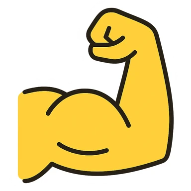 yellow biceps color outline icon sticker