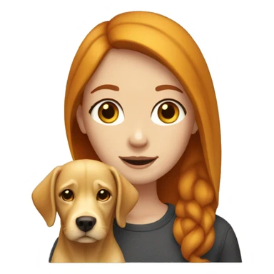 Red-haired girl with yellow Labrador dog sticker