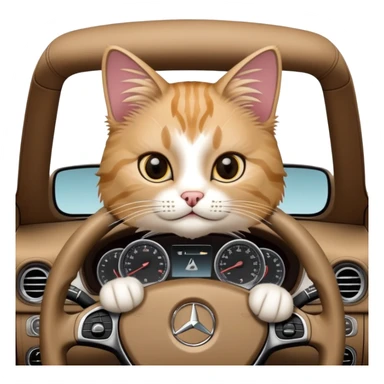Cat driving in mercedes sticker