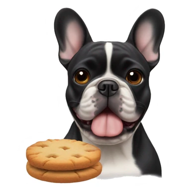 Favn French bulldog eith biscuit  sticker