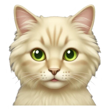 blonde fluffy cat feminine with light green eyes sticker