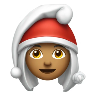 white spartan female wearing red santa hat sticker