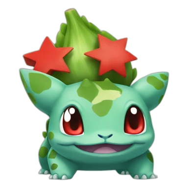 bulbasaur holding a red X sticker