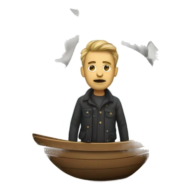 designer in sinking ship sticker