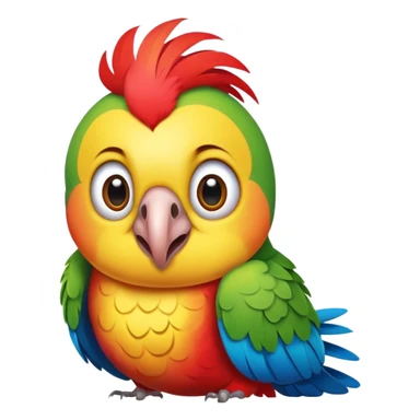 funny parrot with exaggerated silly face sticker