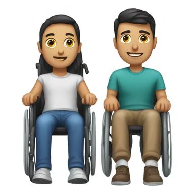 male in wheelchair with a friend sticker