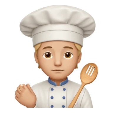 thinking chef emoji with chef hat and thoughtful expression sticker