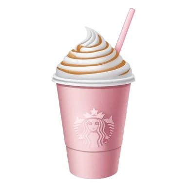 Starbucks pale pink paper cup of coffee with a straw sticker