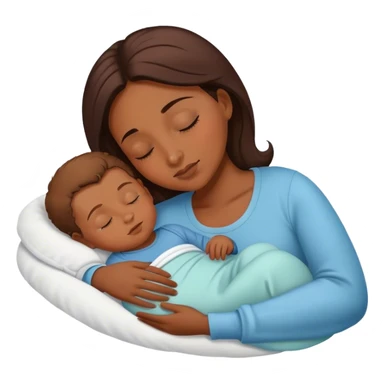 Mother and baby boy sleeping  sticker