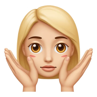 hands caressing emoji with eye bags sticker