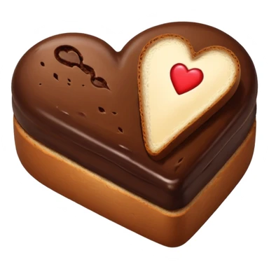 bread and chocolate, and between them a heart sticker