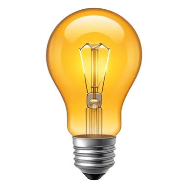 incandescent light bulb with glowing filament sticker