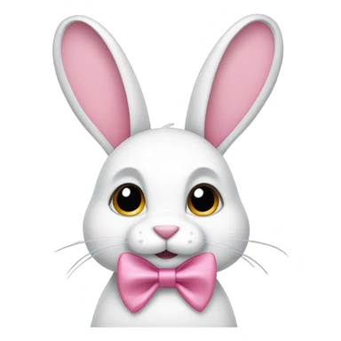 Rabbit with one pink bows sticker