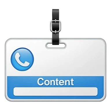 name tag with the name ‘Content’  sticker