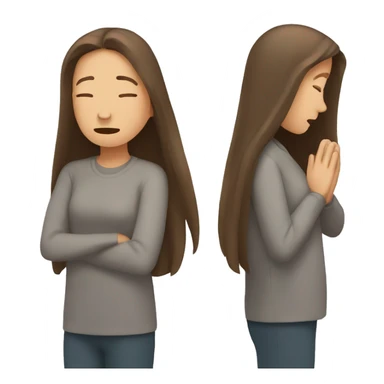 avec désespoir → Emoji brown-haired woman with long straight hair holding her hands in despair over her head sticker