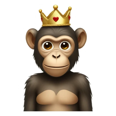Monkey with heart crown sticker