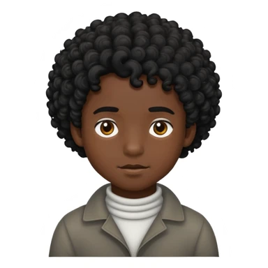 black boy with curly black hair sticker