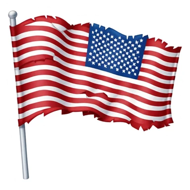 tattered upside down American flag sticker