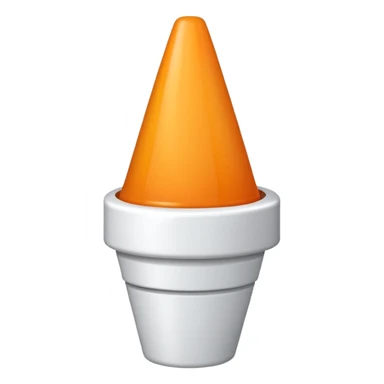 Cono naranja con fondo blanco sticker