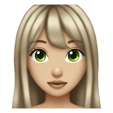 gyaru brown hair green blue eyes sticker