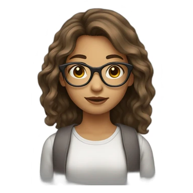 Girl-with-long-hair-brown-eyes-wearing-glasses sticker