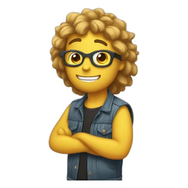 Prompt Your pet rock just won a talent show! 😎 Show me the emoticon you'd use to express your rock's victory. sticker