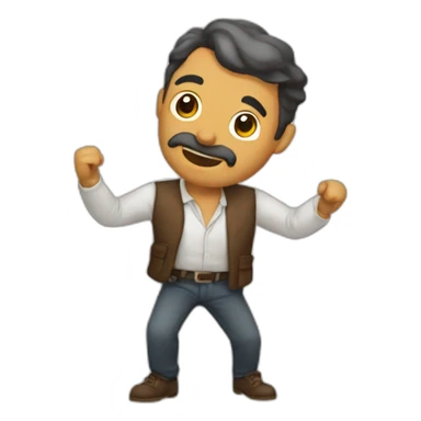 Hombre gruñon reclamando sticker