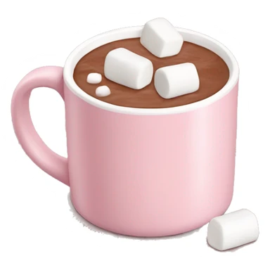Light Pink mug of hot chocolate with marshmallows  sticker