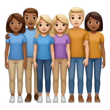 team wearing casual same clothes sticker