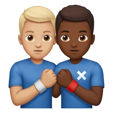 two brothers and two different sides of the world fighting, but still being in brotherly love. No one is an exchange student sticker