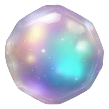 Sparkly glossy Pastel whitish iridescent glass nebula glass crystal sticker