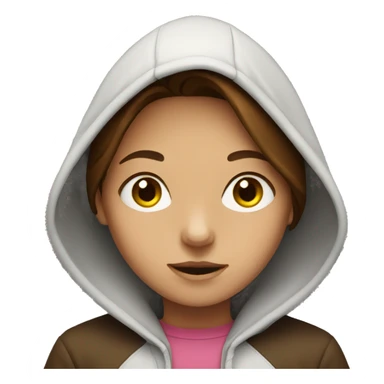 Girl with brown hair and hood on  sticker