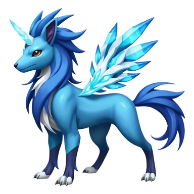 Shiny Dark Edgy Suicune-Cobalion-Manectric-Aurorus-Fakémon-hybrid-creature (full body)  sticker