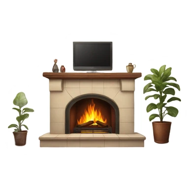 Realistic fireplace  sticker