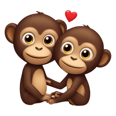 monkey couple being in love sticker
