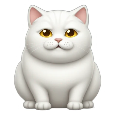 White fat naughty cat sticker