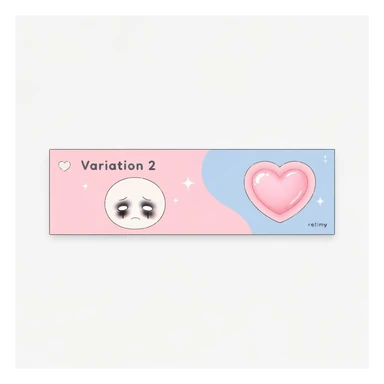 pastel emo banner with a heart accent, cute, expressive, minimal, variation 2 sticker