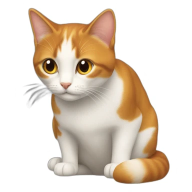 Un chat roux sticker