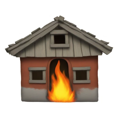 The hut is on fire sticker