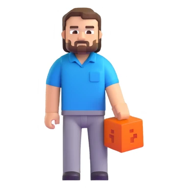 Minecraft character of Jack Black wearing a blue shirt sticker
