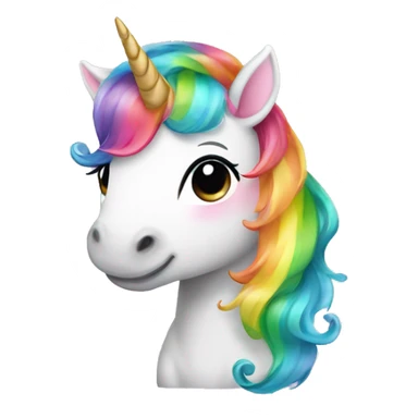 Cute baby unicorn with rainbow hair sticker